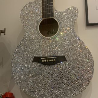 Made To Order Custom Rhinestone White Tiger Guitar