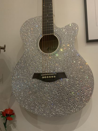 Made To Order Custom Rhinestone White Tiger Guitar
