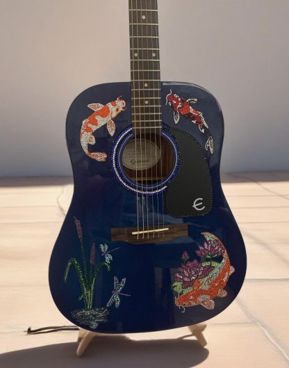Koi Fish Custom Rhinestone Epiphone Guitar